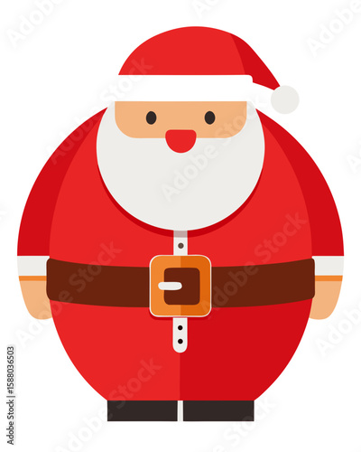 Cheerful Father Christmas artwork with a minimalist, cartoonish style, suitable for holiday themed graphic designs and festive marketing materials.