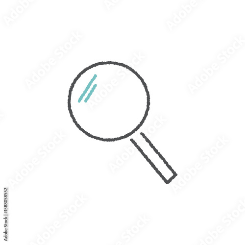 シンプルな虫眼鏡のアイコン【線のみ】