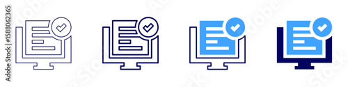 Online poll icon in 4 different styles. Thin Line, Line, Bold Line, Duotone. Duotone style. Editable stroke
