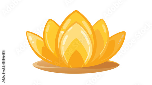 Beautiful golden lotus flower vector illustration for design and decoration projects and spiritual themes