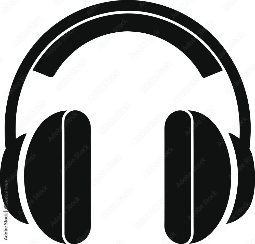 Over Ear Headphones Silhouette Vector Design Over Ear Headphones Silhouette Vector Design