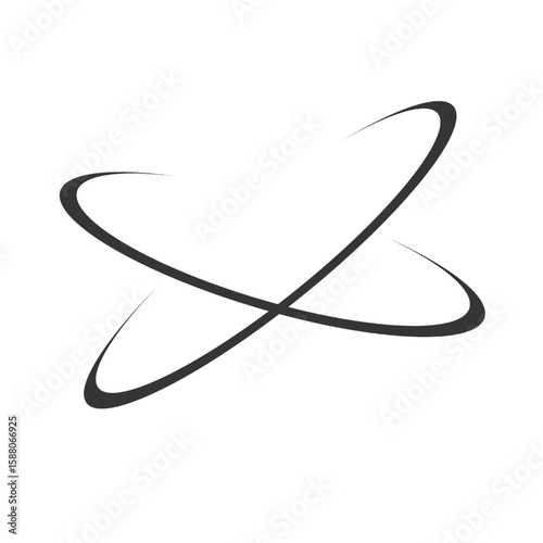 Dynamic Atom Orbit / Intersecting Ovals Vector Illustration