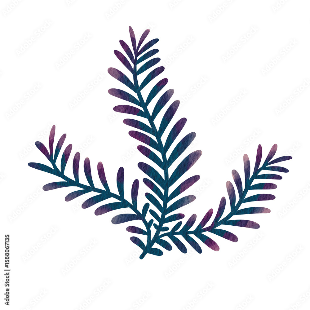 Fototapeta premium Green bush watercolor illustration for decoration on garden and nature landscape.