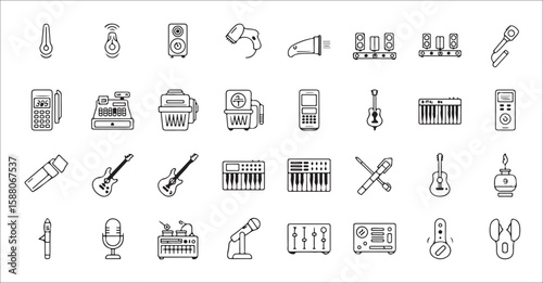 Various electronic devices and musical instruments