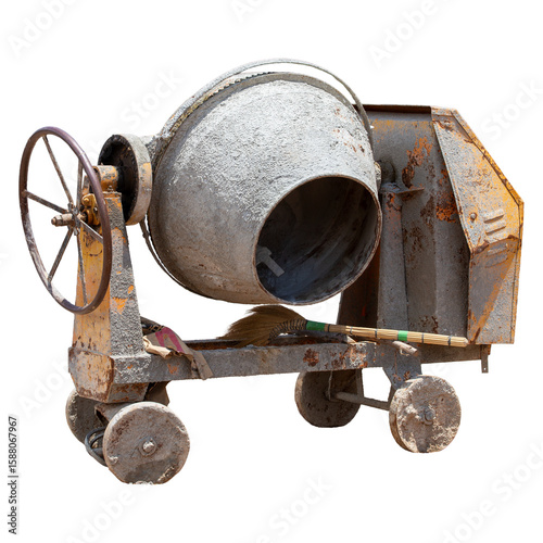 Concrete mixer isolated on a white background.