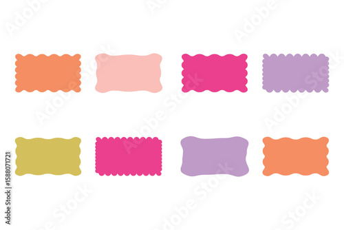 wavy edges rectangle vector element