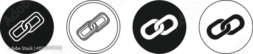 Distinct links icons convey connection and secure networking in modern vector style.