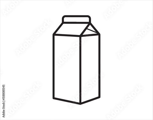 milk carton isolated graphic vector illustration on white