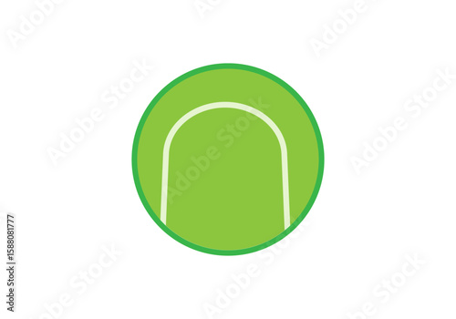 Pelota de tenis verde en fondo blanco