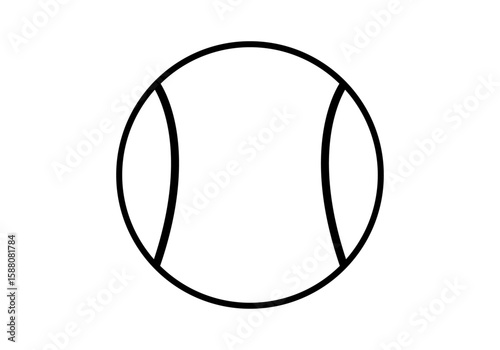 Icono negro de pelota de tenis en fondo blanco