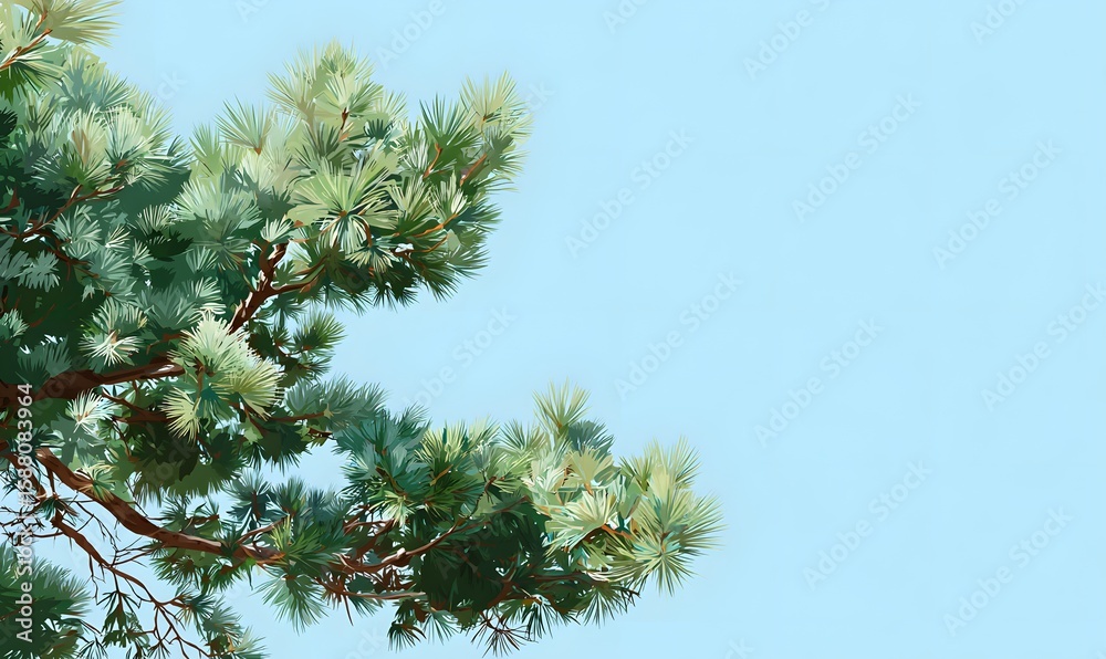 Obraz premium illustration style pine tree