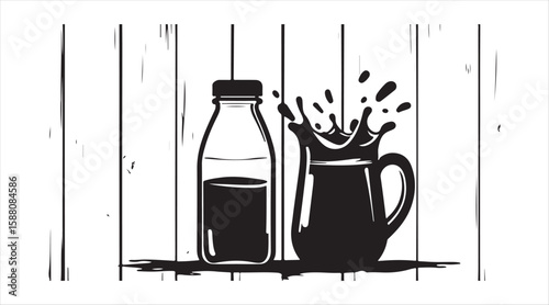 Flat vector design of a milk icon, isolated and simple, great for trendy signage.

