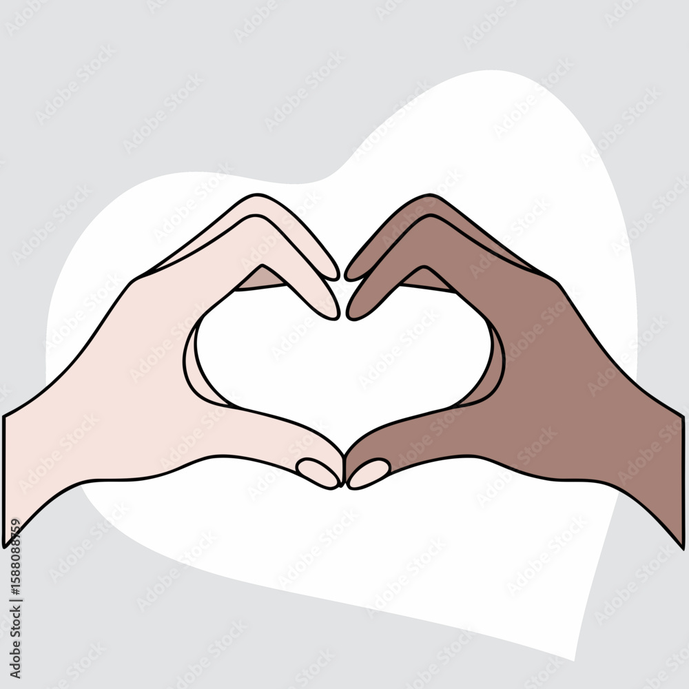 Fototapeta premium Cartoon vector illustration of a businessman with glasses standing in a suitHands cradling a heart-shaped symbol of love, health, and romance