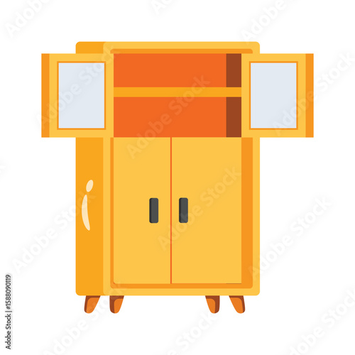Well designed 2d icon of storage room cabinet