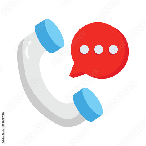 A modern 2d icon of incoming phone call