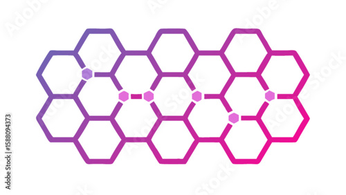 Hexagon network diagram vector illustration for science technology and medical concept background design