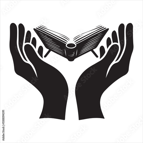 holy quran silhouette , black colour vacktor 