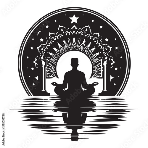 holy quran silhouette , black colour vacktor 