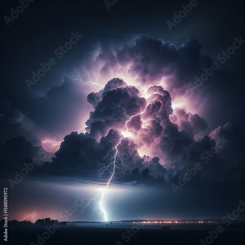 Lightning a summer thunderstorm fol