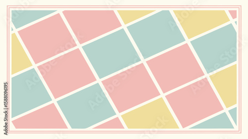 Pastel color block pattern background for spring baby shower invitation and party decoration design concept