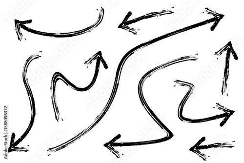 いろいろな手描きの矢印のイラストセット