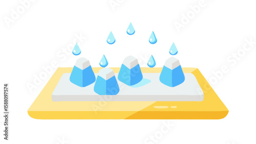 Isometric water purification system illustration for clean water and sustainable environment use 100