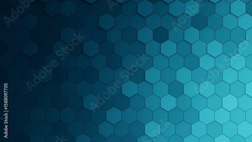 Abstract Blue Hexagon Pattern Background with Subtle Shadows and a Gradient Effect for Modern Design