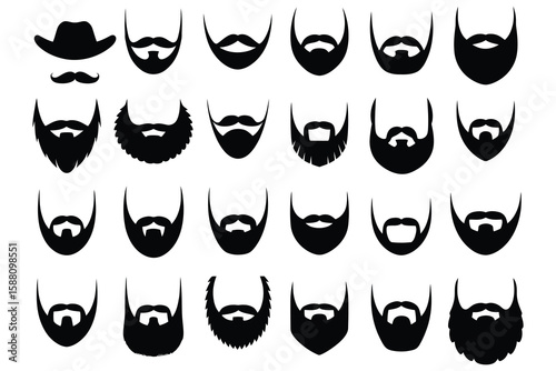 Diverse beard and mustache styles facial hair grooming