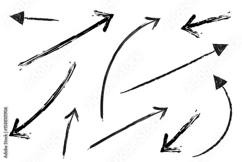 いろいろな手描きの矢印のイラストセット