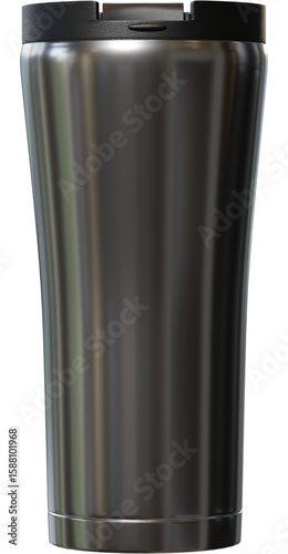 Fototapeta Naklejka Na Ścianę i Meble -  Silver tumbler Coffie 3d