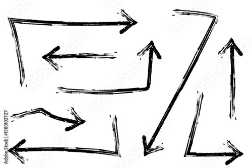 いろいろな手描きの矢印のイラストセット