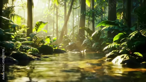Lush jungle stream
