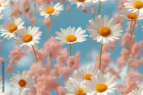 Everlasting Daisy Minimalist seamless pattern background vector
