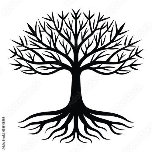 Black Tree Roots Illustration Strong Nature Graphic