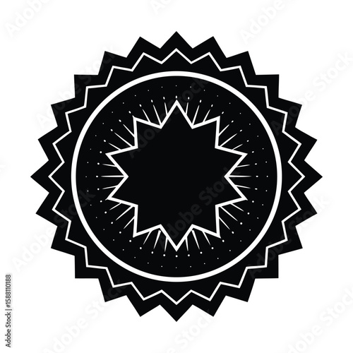 Black Starburst Badge Award Seal Design Graphic