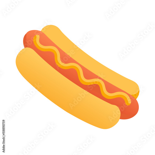 hot dog icon with mustard

