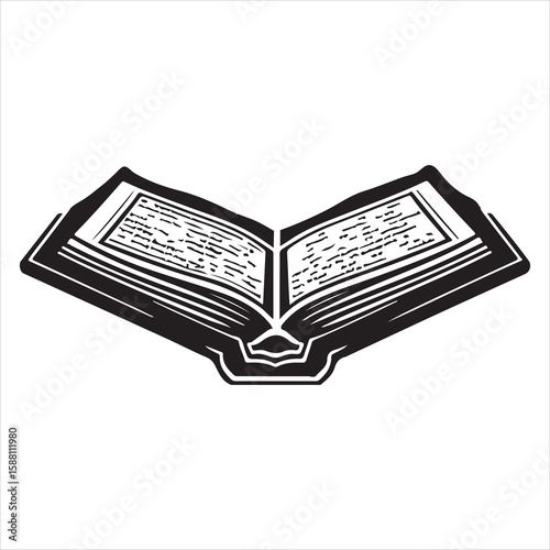 holy quran silhouette , black colour vacktor