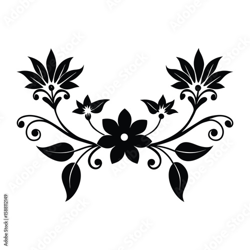 Elegant Black Floral Design Free Vector Graphic Image