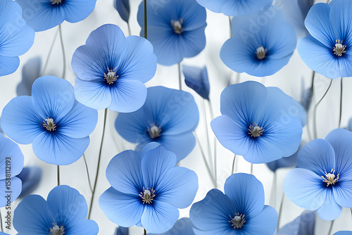 Flax Lily Minimalist seamless pattern background vector, cute plants graphic 