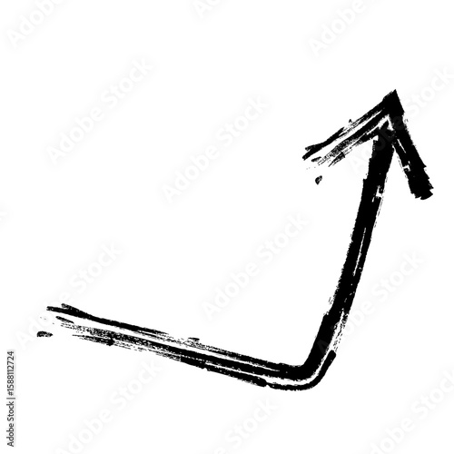 手書きの上向きの矢印のイラスト