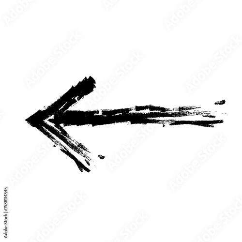 左向きの手描きの矢印のイラスト