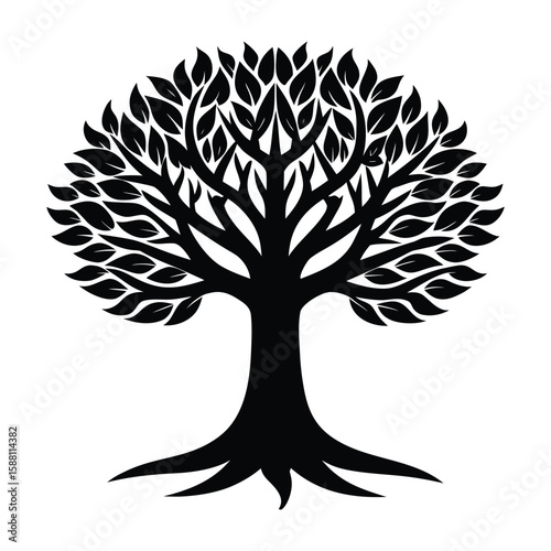 Black Tree Silhouette Vector Graphic Free Download