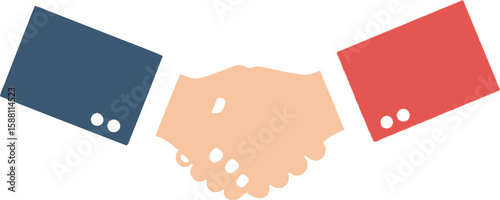 Two business partners shaking hands in agreement and collaboration