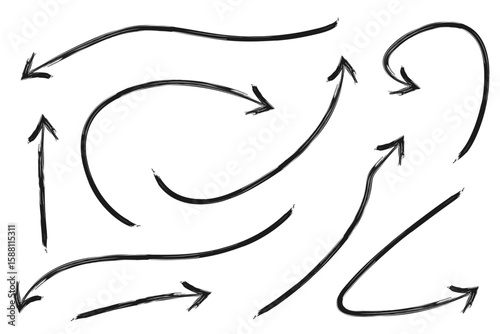 いろいろな手描きの矢印のイラストセット