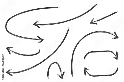 いろいろな手描きの矢印のイラストセット