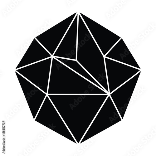 Abstract Black Geometric Polygon Shape Design