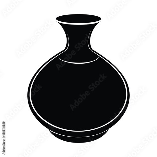 Elegant Black Vase Illustration Stock Image Download