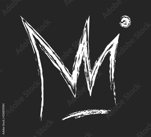 Doodle chalk crown icon. Hand drawn crayon, charcoal crown by pen or pencil. Scribble line sketch of king crown, queen royal diadem vector on blackboard