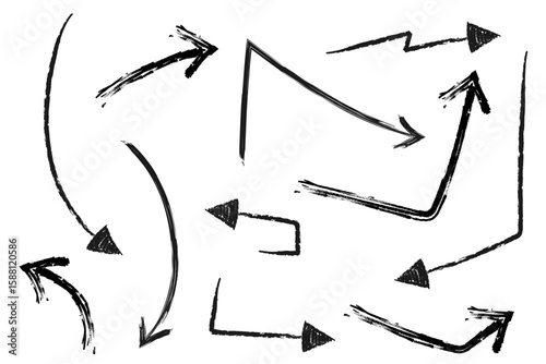 いろいろな手描きの矢印のイラストセット