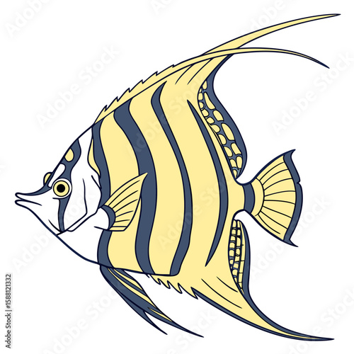 Simple vector illustration of a fish on white background